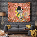 Australia Tawny Frogmouth Tapestry Golden Wattle Banksia Aboriginal Art - Aussie Hoodie