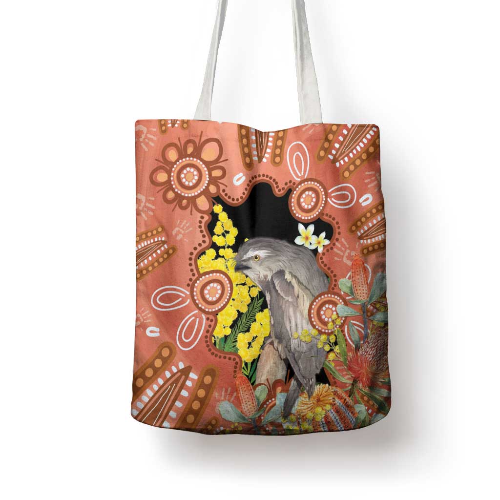 Australia Tawny Frogmouth Tote Bag Golden Wattle Banksia Aboriginal Art - Aussie Hoodie