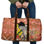 Australia Tawny Frogmouth Travel Bag Golden Wattle Banksia Aboriginal Art - Aussie Hoodie