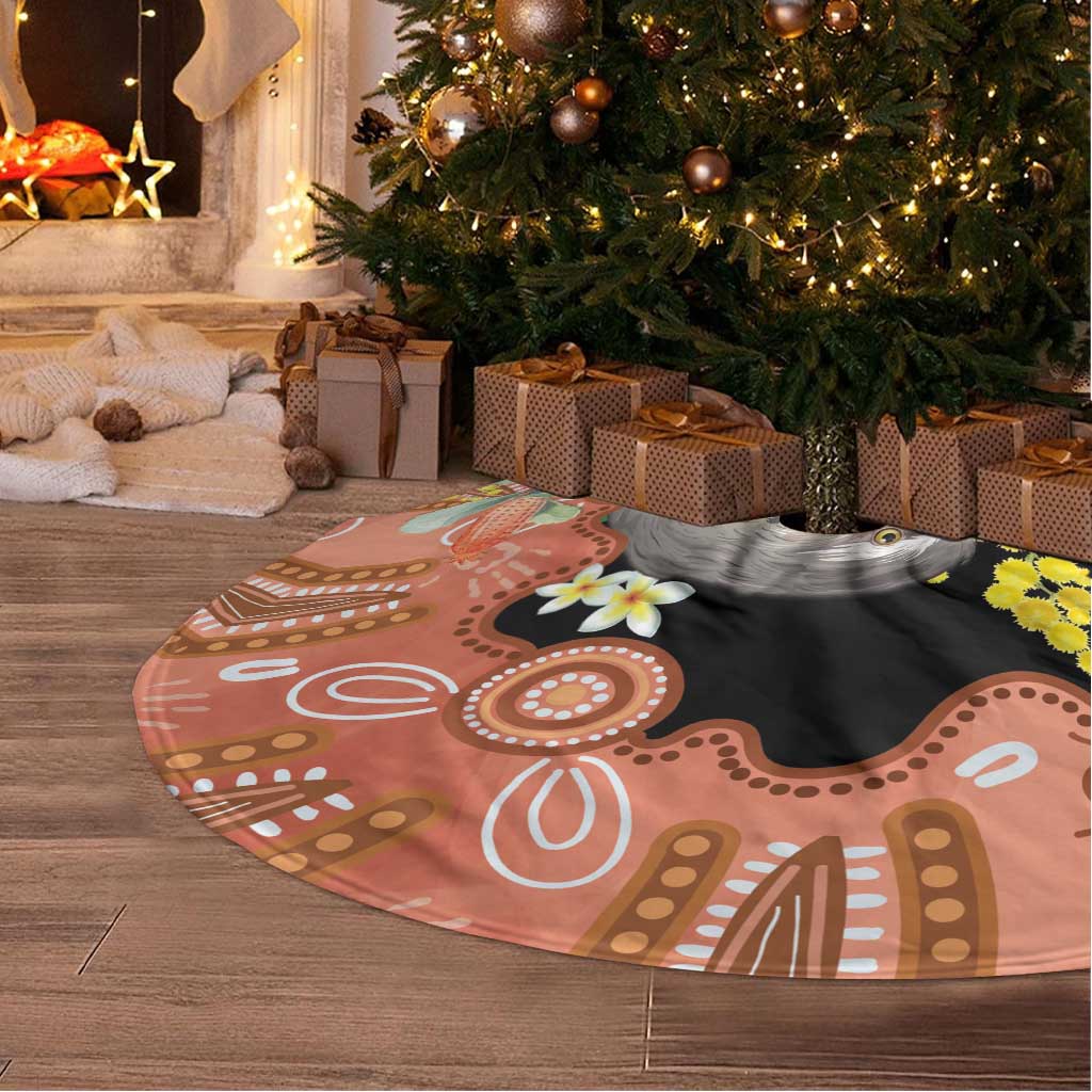 Australia Tawny Frogmouth Tree Skirt Golden Wattle Banksia Aboriginal Art - Aussie Hoodie