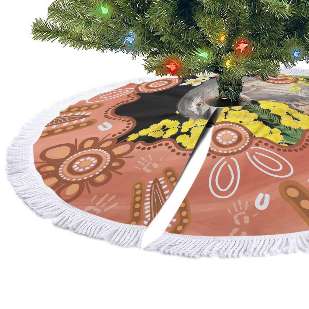 Australia Tawny Frogmouth Tree Skirt Golden Wattle Banksia Aboriginal Art - Aussie Hoodie