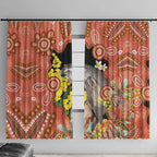 Australia Tawny Frogmouth Window Curtain Golden Wattle Banksia Aboriginal Art - Aussie Hoodie