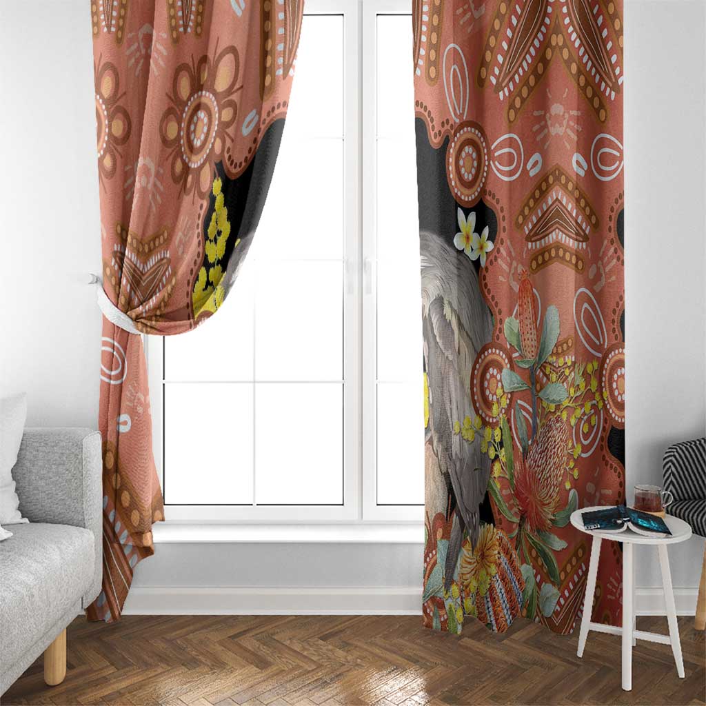 Australia Tawny Frogmouth Window Curtain Golden Wattle Banksia Aboriginal Art - Aussie Hoodie
