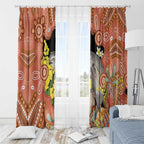 Australia Tawny Frogmouth Window Curtain Golden Wattle Banksia Aboriginal Art - Aussie Hoodie