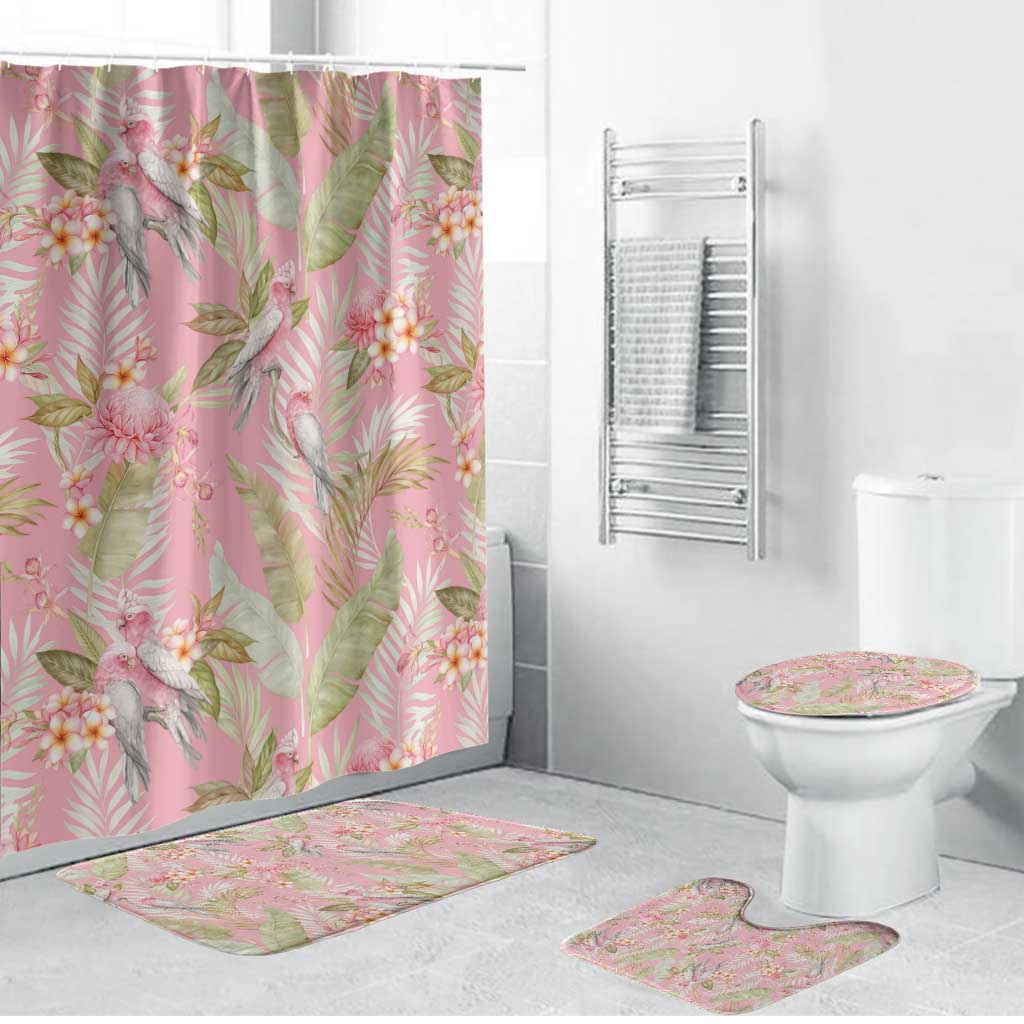 Australia Galah Cockatoo Bathroom Set Eolophus Soseicapilla Couple Seamless Style - Aussie Hoodie