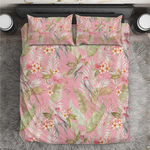 Australia Galah Cockatoo Bedding Set Eolophus Soseicapilla Couple Seamless Style - Aussie Hoodie
