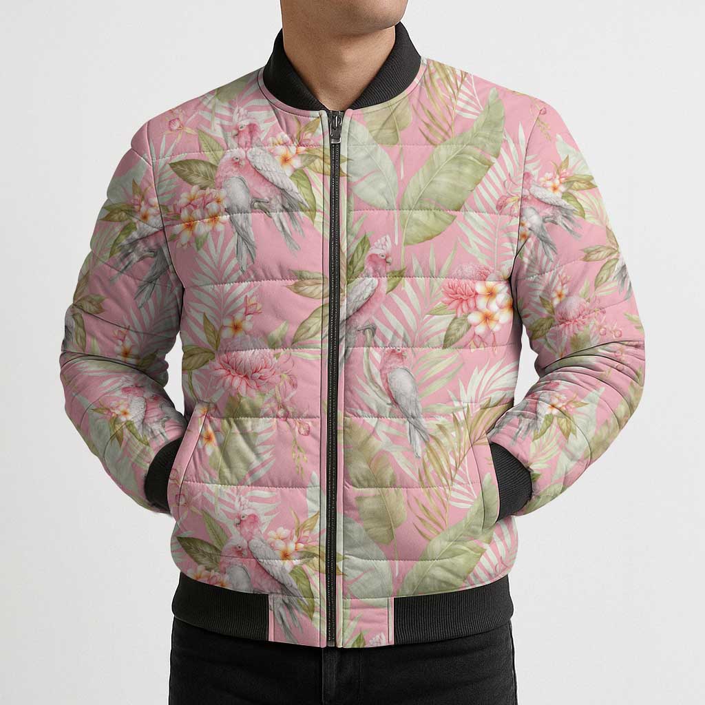 Australia Galah Cockatoo Bomber Puffer Jacket Eolophus Soseicapilla Couple Seamless Style - Aussie Hoodie