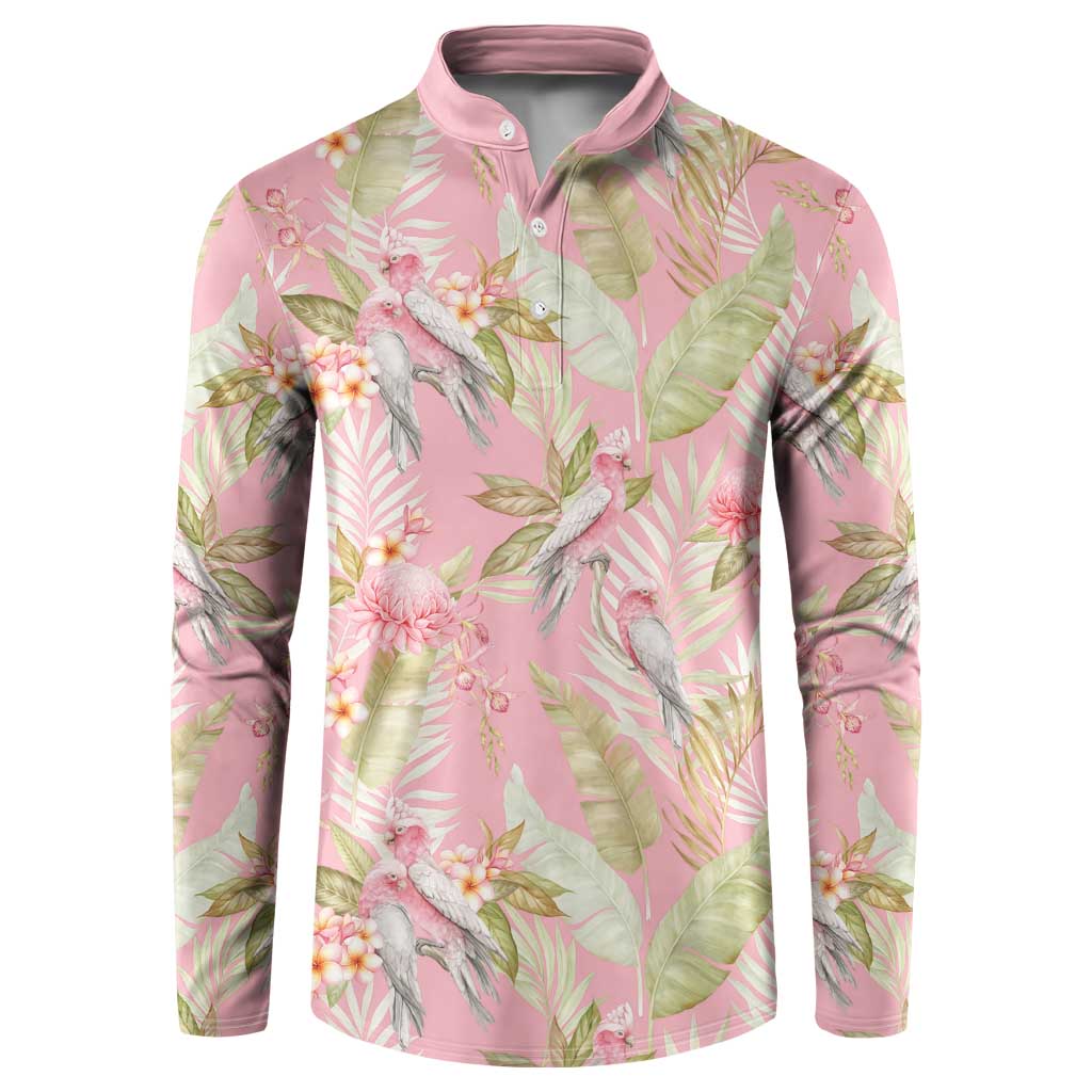 Australia Galah Cockatoo Button Sweatshirt Eolophus Soseicapilla Couple Seamless Style - Aussie Hoodie