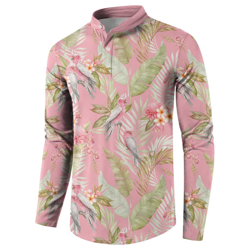 Australia Galah Cockatoo Button Sweatshirt Eolophus Soseicapilla Couple Seamless Style - Aussie Hoodie