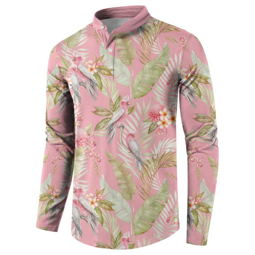 Australia Galah Cockatoo Button Sweatshirt Eolophus Soseicapilla Couple Seamless Style - Aussie Hoodie