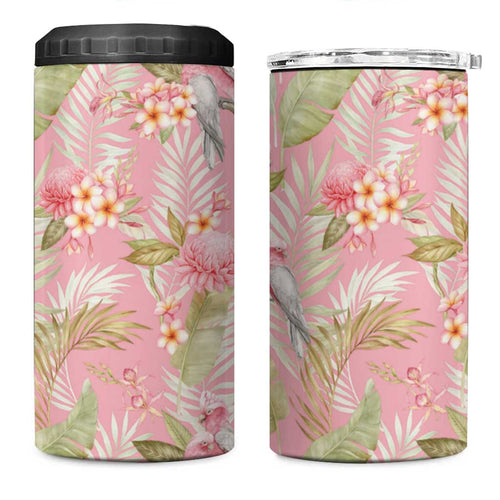 Australia Galah Cockatoo 4 in 1 Can Cooler Tumbler Eolophus Soseicapilla Couple Seamless Style - Aussie Hoodie