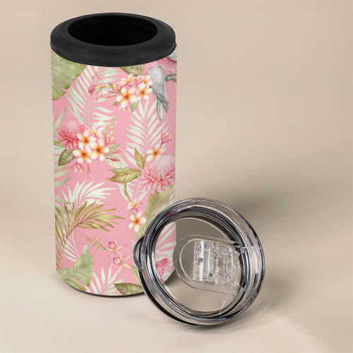 Australia Galah Cockatoo 4 in 1 Can Cooler Tumbler Eolophus Soseicapilla Couple Seamless Style - Aussie Hoodie