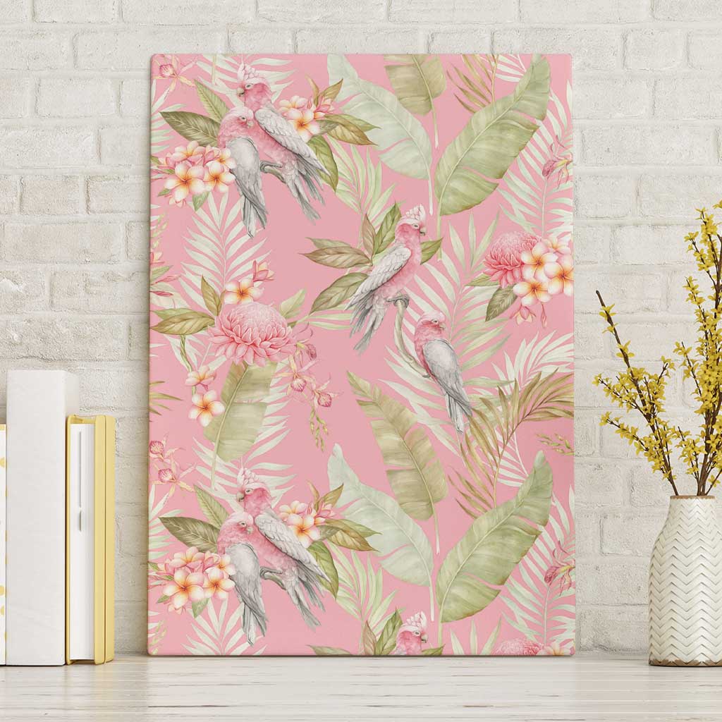 Australia Galah Cockatoo Canvas Wall Art Eolophus Soseicapilla Couple Seamless Style - Aussie Hoodie