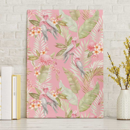 Australia Galah Cockatoo Canvas Wall Art Eolophus Soseicapilla Couple Seamless Style - Aussie Hoodie