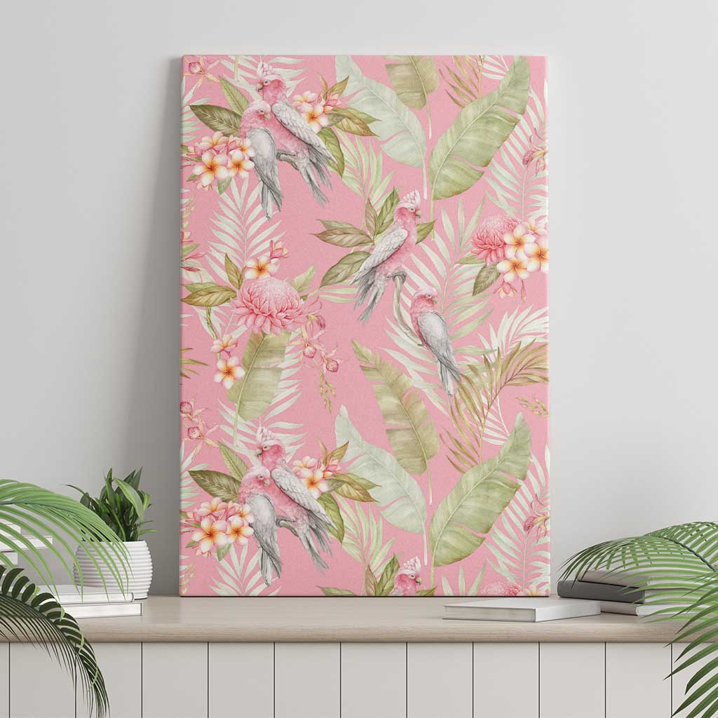 Australia Galah Cockatoo Canvas Wall Art Eolophus Soseicapilla Couple Seamless Style - Aussie Hoodie