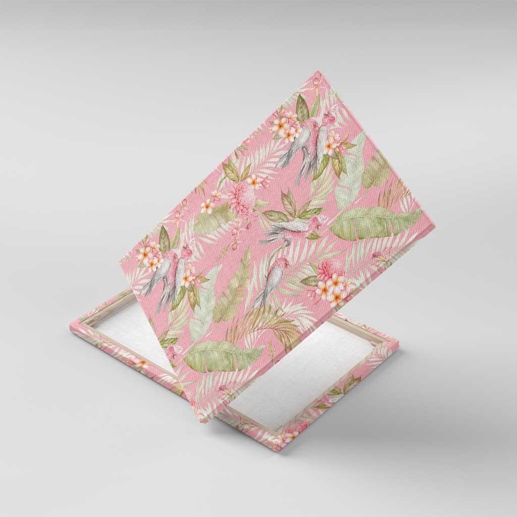 Australia Galah Cockatoo Canvas Wall Art Eolophus Soseicapilla Couple Seamless Style - Aussie Hoodie