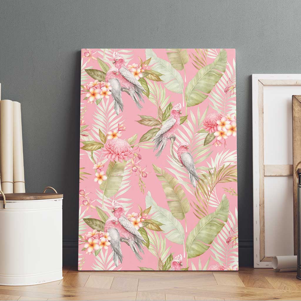 Australia Galah Cockatoo Canvas Wall Art Eolophus Soseicapilla Couple Seamless Style - Aussie Hoodie