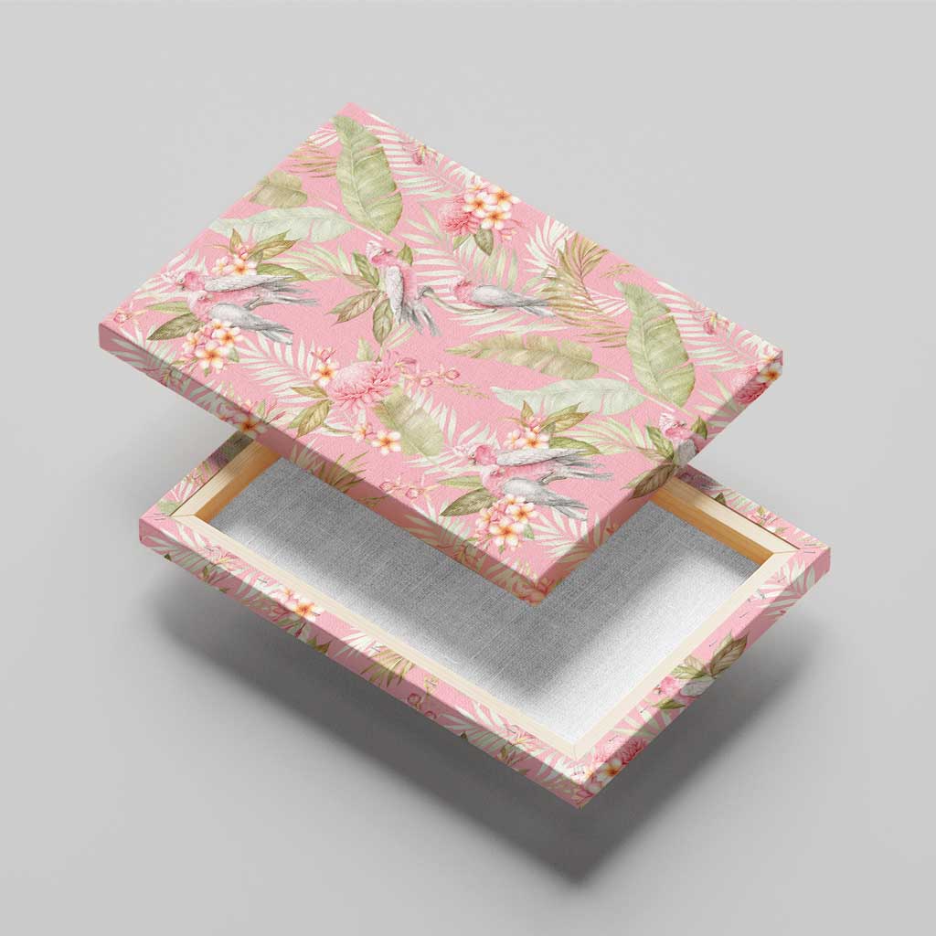 Australia Galah Cockatoo Canvas Wall Art Eolophus Soseicapilla Couple Seamless Style - Aussie Hoodie