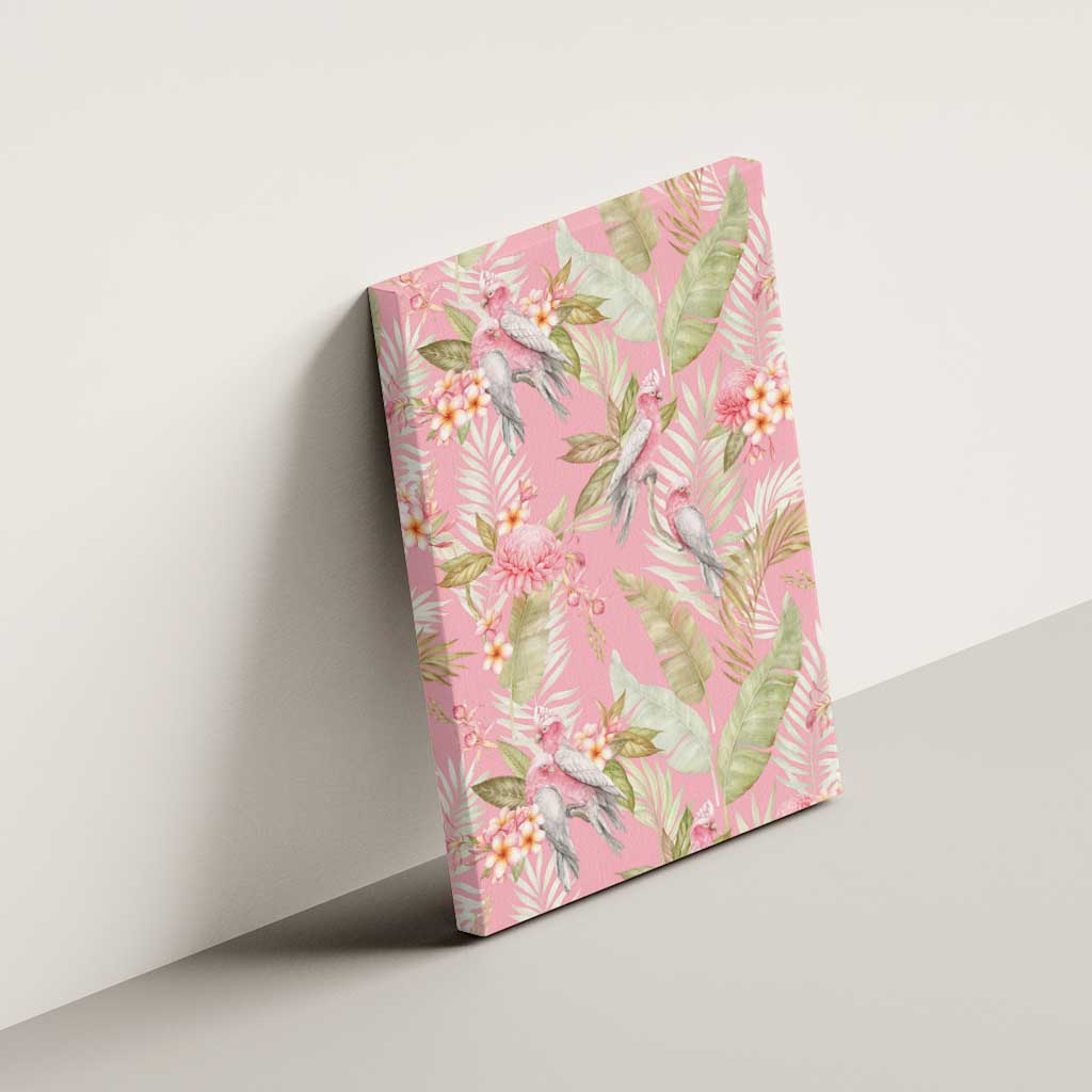 Australia Galah Cockatoo Canvas Wall Art Eolophus Soseicapilla Couple Seamless Style - Aussie Hoodie