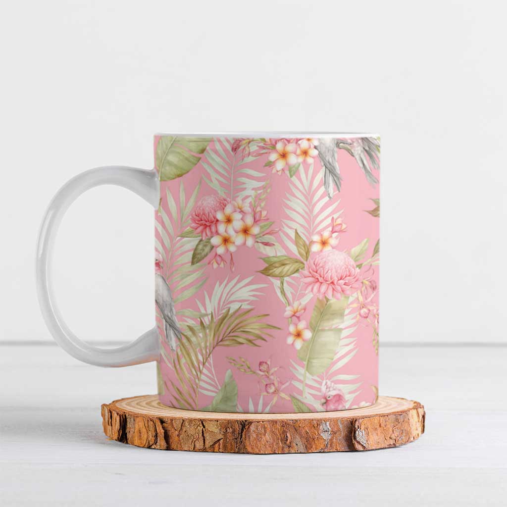 Australia Galah Cockatoo Ceramic Mug Eolophus Soseicapilla Couple Seamless Style - Aussie Hoodie
