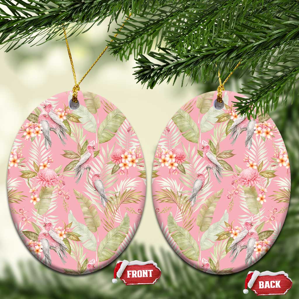 Australia Galah Cockatoo Ceramic Ornament Eolophus Soseicapilla Couple Seamless Style - Aussie Hoodie