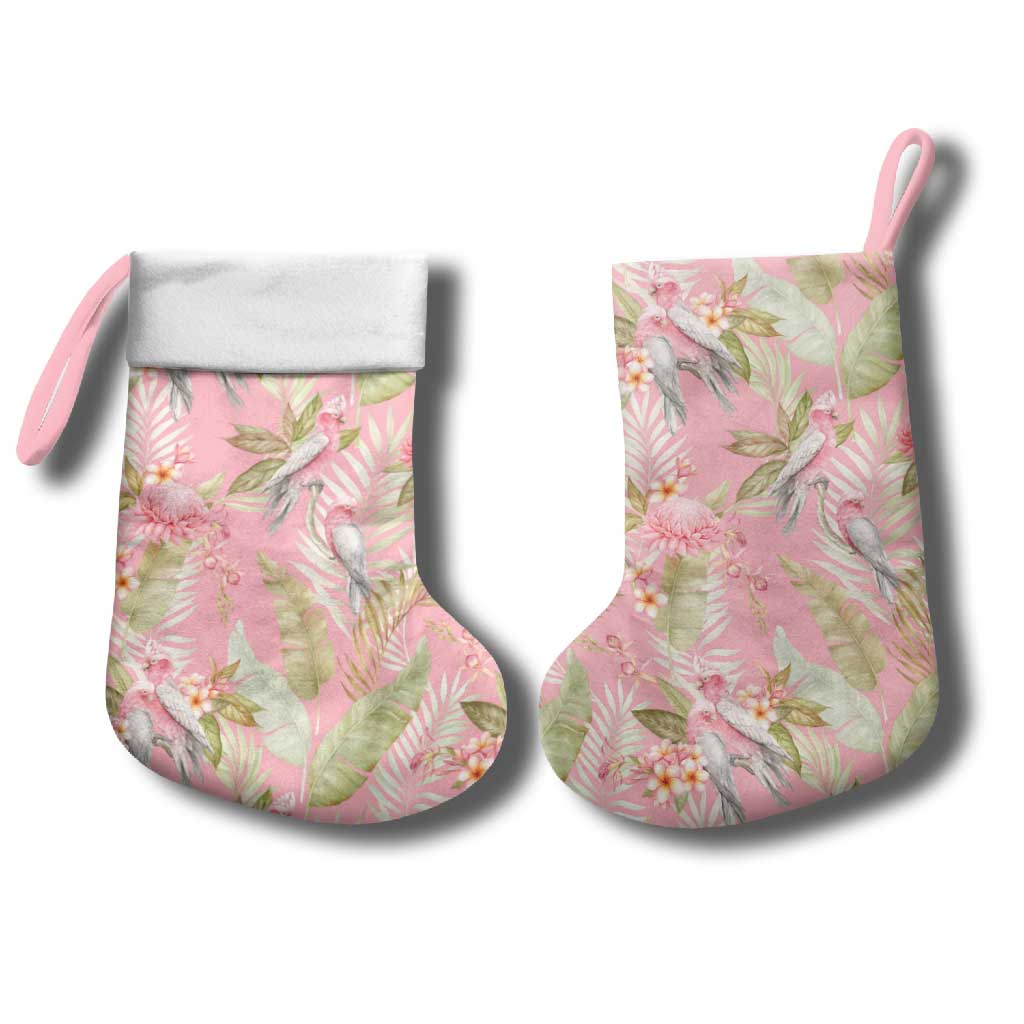 Australia Galah Cockatoo Christmas Stocking Eolophus Soseicapilla Couple Seamless Style - Aussie Hoodie