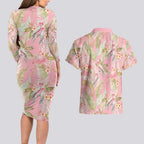 Australia Galah Cockatoo Couples Matching Long Sleeve Bodycon Dress and Hawaiian Shirt Eolophus Soseicapilla Couple Seamless Style - Aussie Hoodie