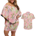 Australia Galah Cockatoo Couples Matching Off Shoulder Short Dress and Hawaiian Shirt Eolophus Soseicapilla Couple Seamless Style - Aussie Hoodie