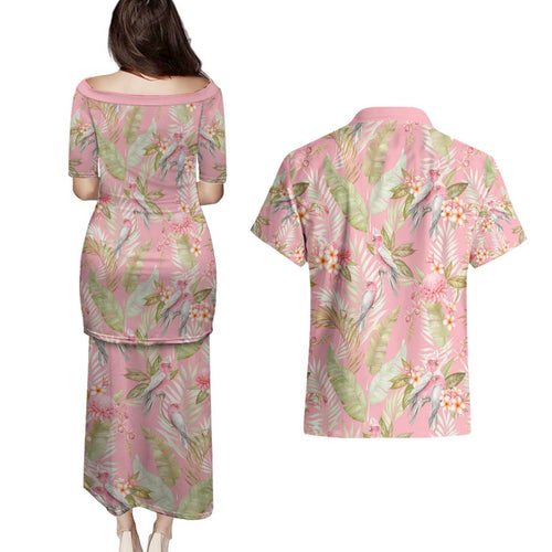 Australia Galah Cockatoo Couples Matching Puletasi and Hawaiian Shirt Eolophus Soseicapilla Couple Seamless Style - Aussie Hoodie