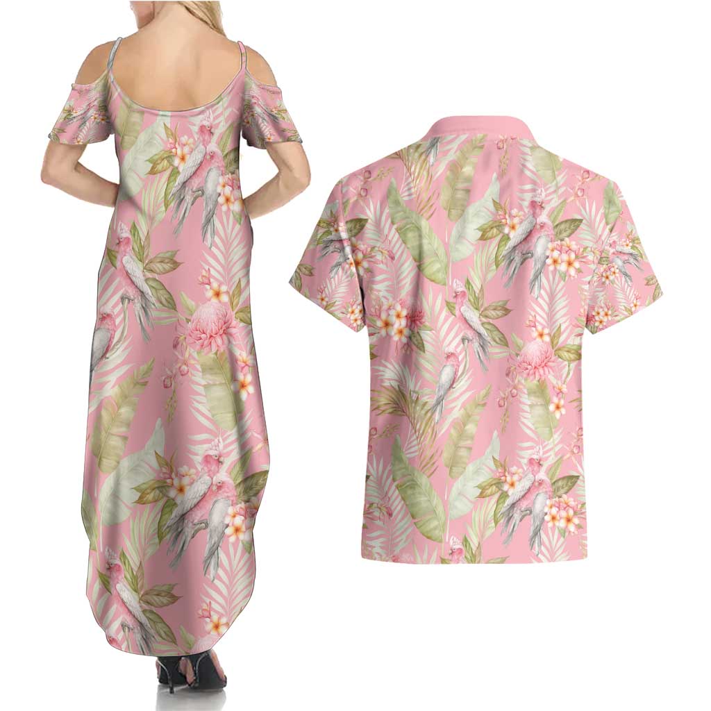 Australia Galah Cockatoo Couples Matching Summer Maxi Dress and Hawaiian Shirt Eolophus Soseicapilla Couple Seamless Style - Aussie Hoodie