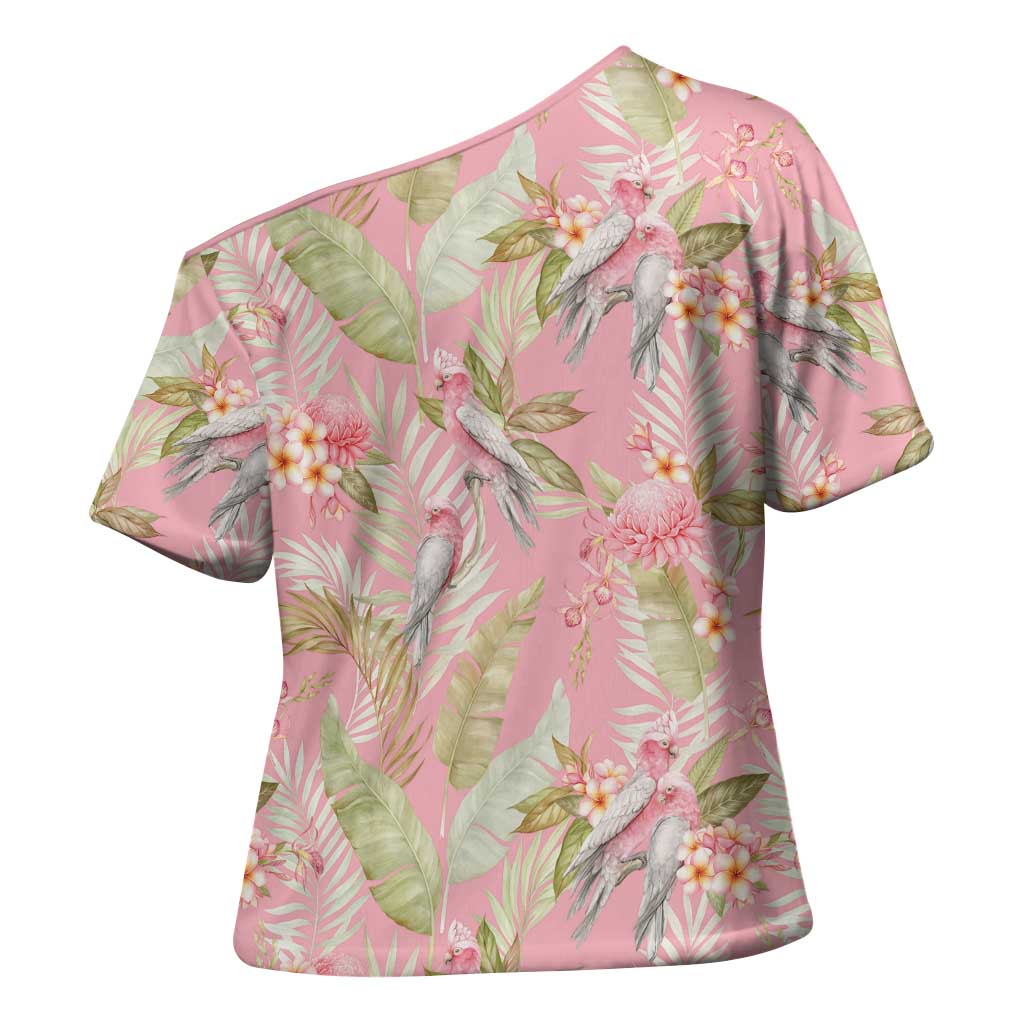 Australia Galah Cockatoo Cross Shoulder Shirt Eolophus Soseicapilla Couple Seamless Style - Aussie Hoodie
