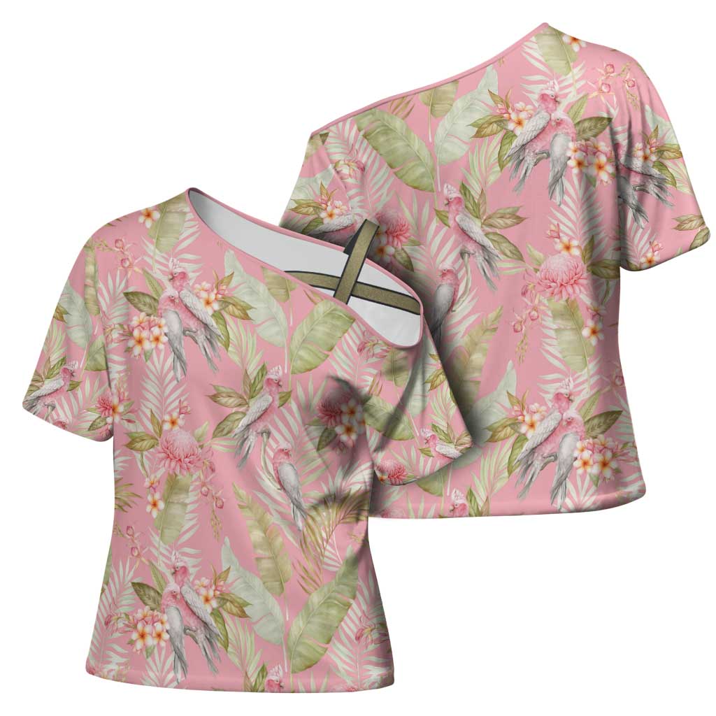 Australia Galah Cockatoo Cross Shoulder Shirt Eolophus Soseicapilla Couple Seamless Style - Aussie Hoodie