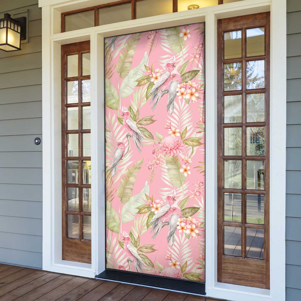 Australia Galah Cockatoo Door Cover Eolophus Soseicapilla Couple Seamless Style - Aussie Hoodie