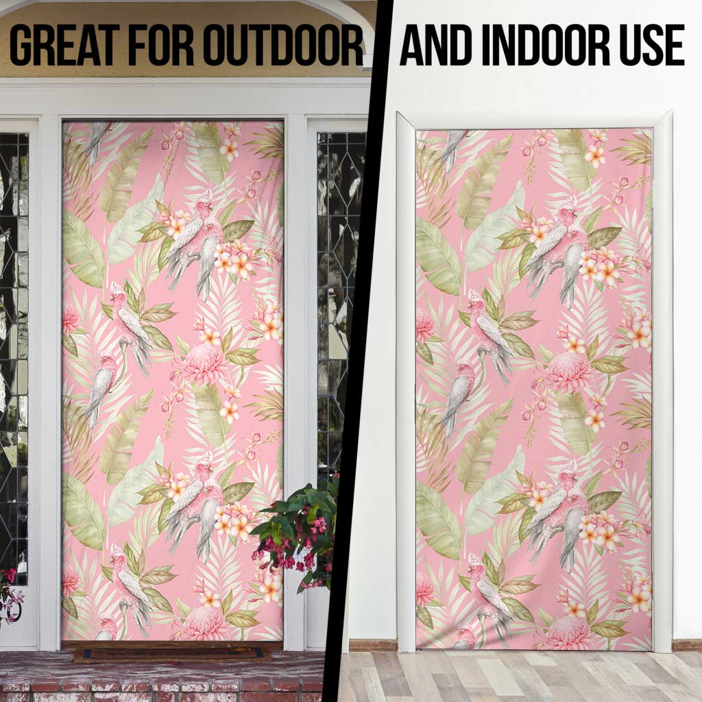 Australia Galah Cockatoo Door Cover Eolophus Soseicapilla Couple Seamless Style - Aussie Hoodie