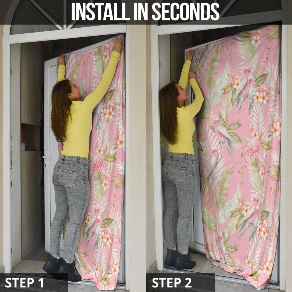 Australia Galah Cockatoo Door Cover Eolophus Soseicapilla Couple Seamless Style - Aussie Hoodie