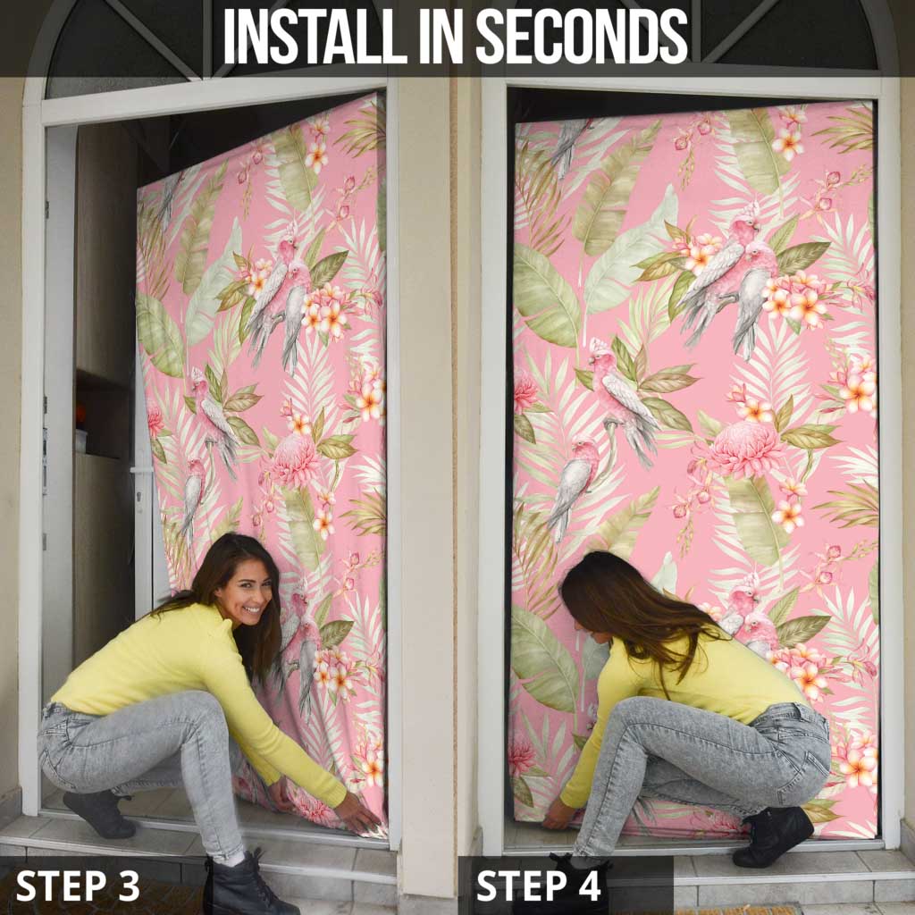 Australia Galah Cockatoo Door Cover Eolophus Soseicapilla Couple Seamless Style - Aussie Hoodie