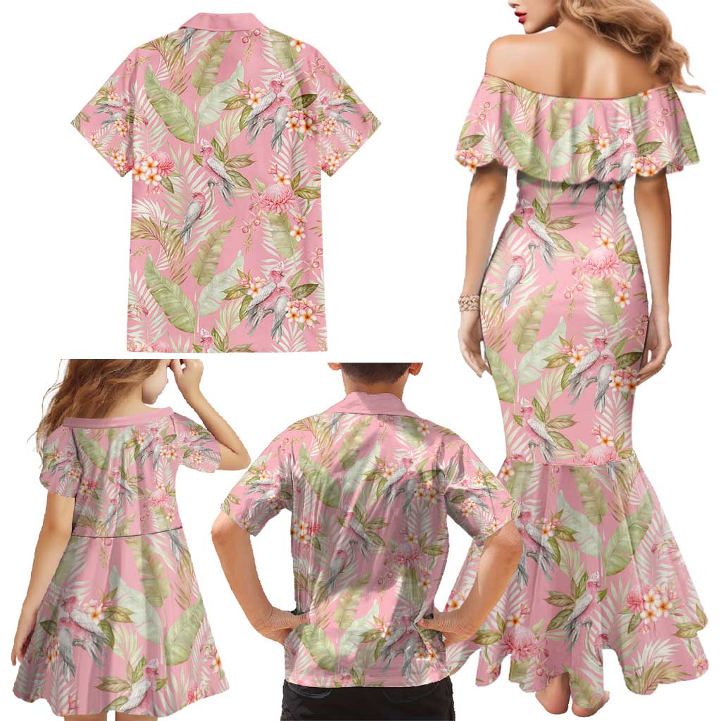 Australia Galah Cockatoo Family Matching Mermaid Dress and Hawaiian Shirt Eolophus Soseicapilla Couple Seamless Style - Aussie Hoodie