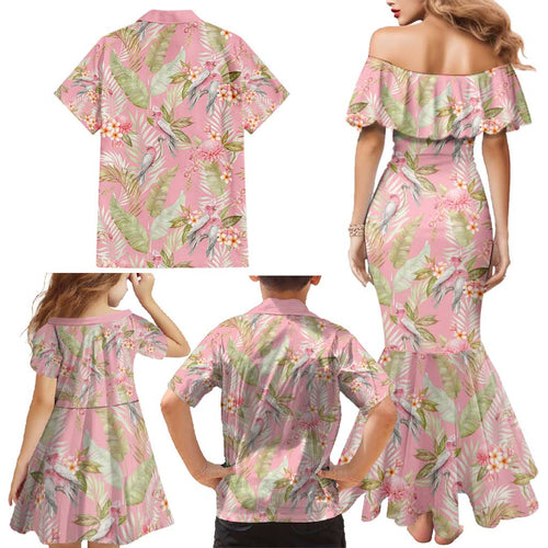 Australia Galah Cockatoo Family Matching Mermaid Dress and Hawaiian Shirt Eolophus Soseicapilla Couple Seamless Style - Aussie Hoodie
