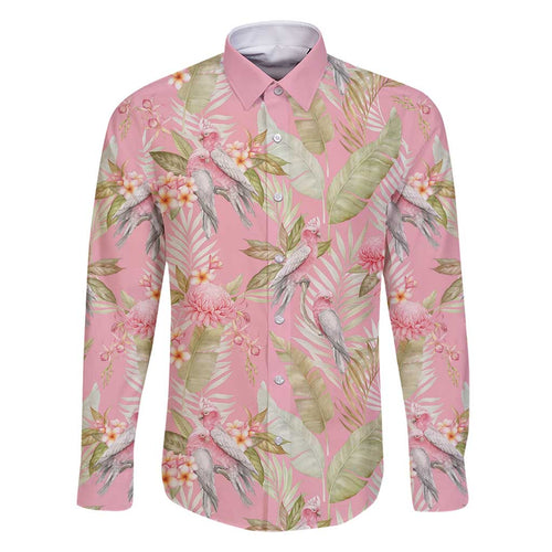 Australia Galah Cockatoo Family Matching Off Shoulder Maxi Dress and Hawaiian Shirt Eolophus Soseicapilla Couple Seamless Style - Aussie Hoodie