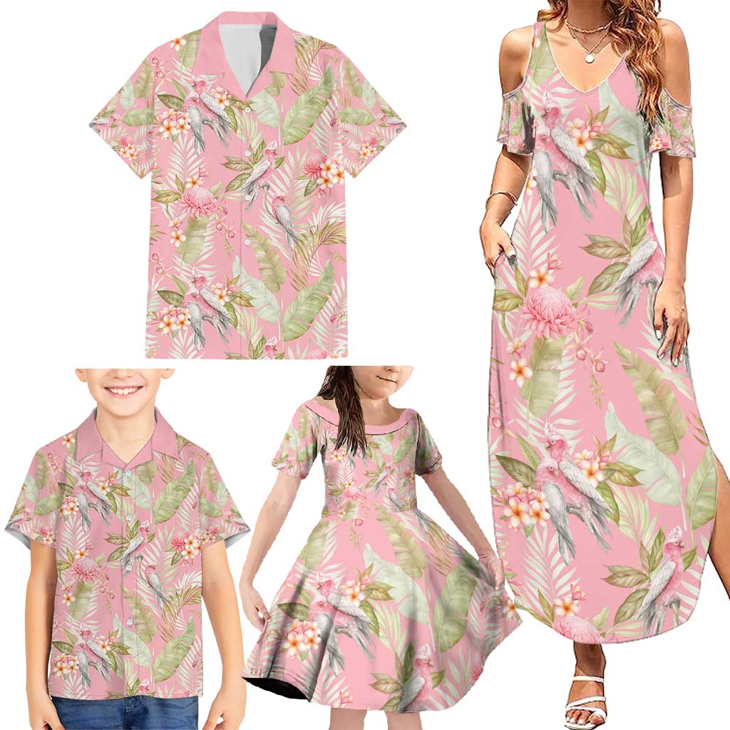 Australia Galah Cockatoo Family Matching Summer Maxi Dress and Hawaiian Shirt Eolophus Soseicapilla Couple Seamless Style - Aussie Hoodie
