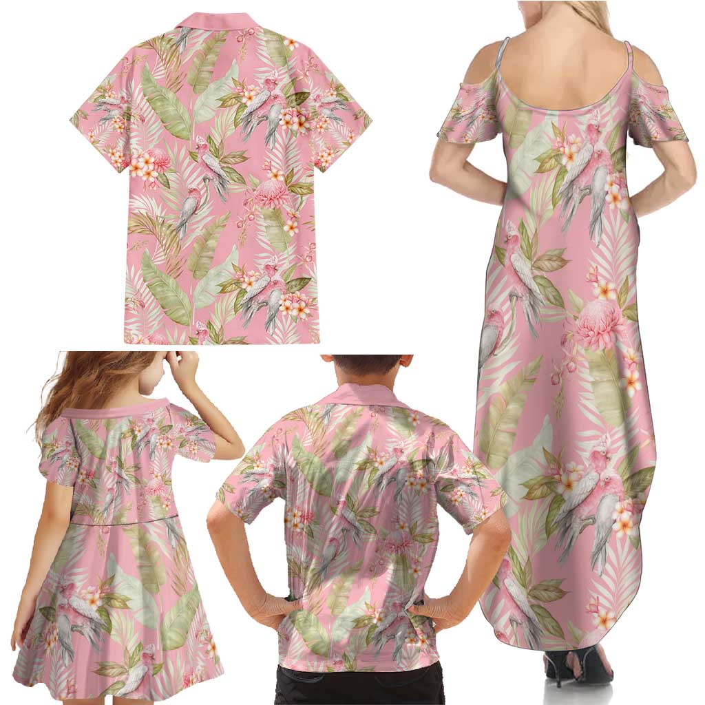 Australia Galah Cockatoo Family Matching Summer Maxi Dress and Hawaiian Shirt Eolophus Soseicapilla Couple Seamless Style - Aussie Hoodie