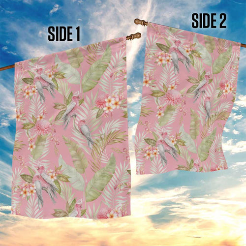Australia Galah Cockatoo Garden Flag Eolophus Soseicapilla Couple Seamless Style - Aussie Hoodie