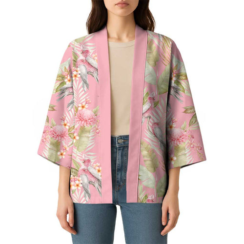 Australia Galah Cockatoo Kimono Eolophus Soseicapilla Couple Seamless Style - Aussie Hoodie