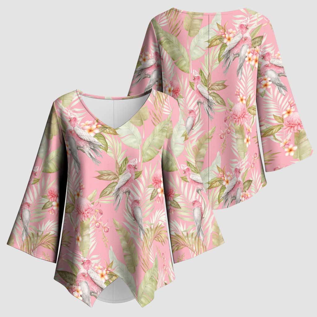 Australia Galah Cockatoo Kimono Sleeve Blouse Eolophus Soseicapilla Couple Seamless Style - Aussie Hoodie