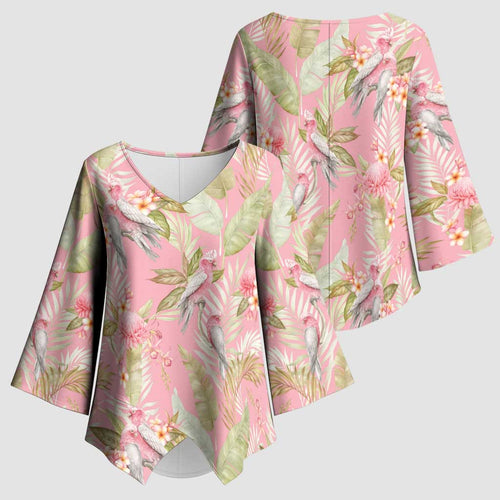 Australia Galah Cockatoo Kimono Sleeve Blouse Eolophus Soseicapilla Couple Seamless Style - Aussie Hoodie