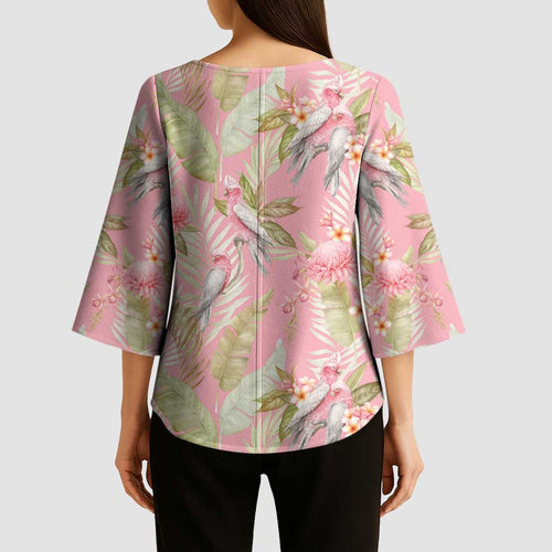 Australia Galah Cockatoo Kimono Sleeve Blouse Eolophus Soseicapilla Couple Seamless Style - Aussie Hoodie