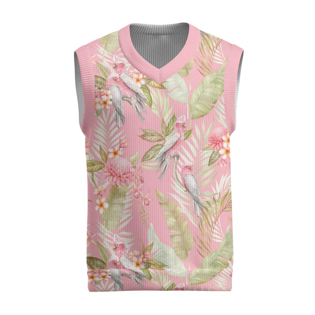 Australia Galah Cockatoo Christmas Knitted V-Neck Vest Eolophus Soseicapilla Couple Seamless Style - Aussie Hoodie