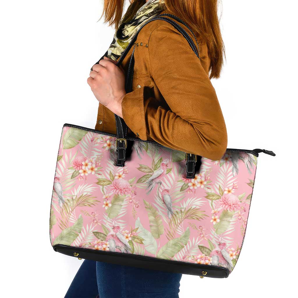 Australia Galah Cockatoo Leather Tote Bag Eolophus Soseicapilla Couple Seamless Style - Aussie Hoodie