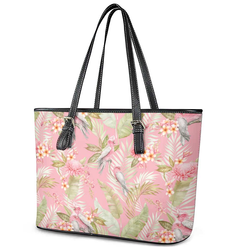 Australia Galah Cockatoo Leather Tote Bag Eolophus Soseicapilla Couple Seamless Style - Aussie Hoodie