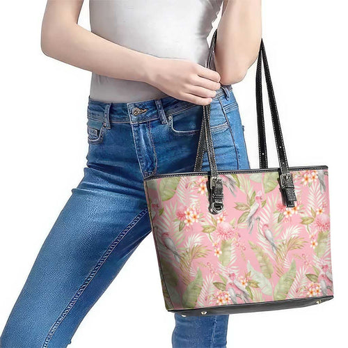 Australia Galah Cockatoo Leather Tote Bag Eolophus Soseicapilla Couple Seamless Style - Aussie Hoodie